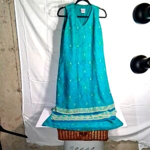 Rabbit Rabbit Rabbit Sleeveless Size 14 Lined Flowing Maxi Dress Crew Neck